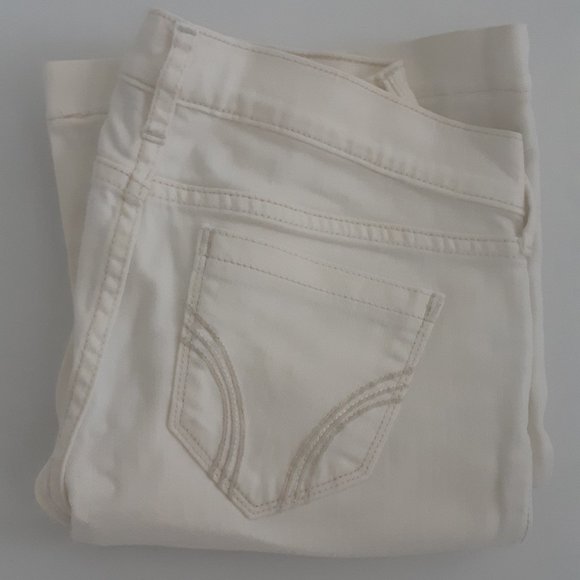HOLLISTER  Cream Denim Flare Bell Bottom Jeans - Picture 7 of 7